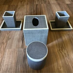 Pigeon and Poodle Gray Bath Accessory Set